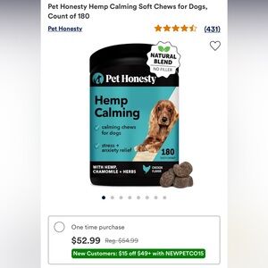 Pet honesty hemp calming